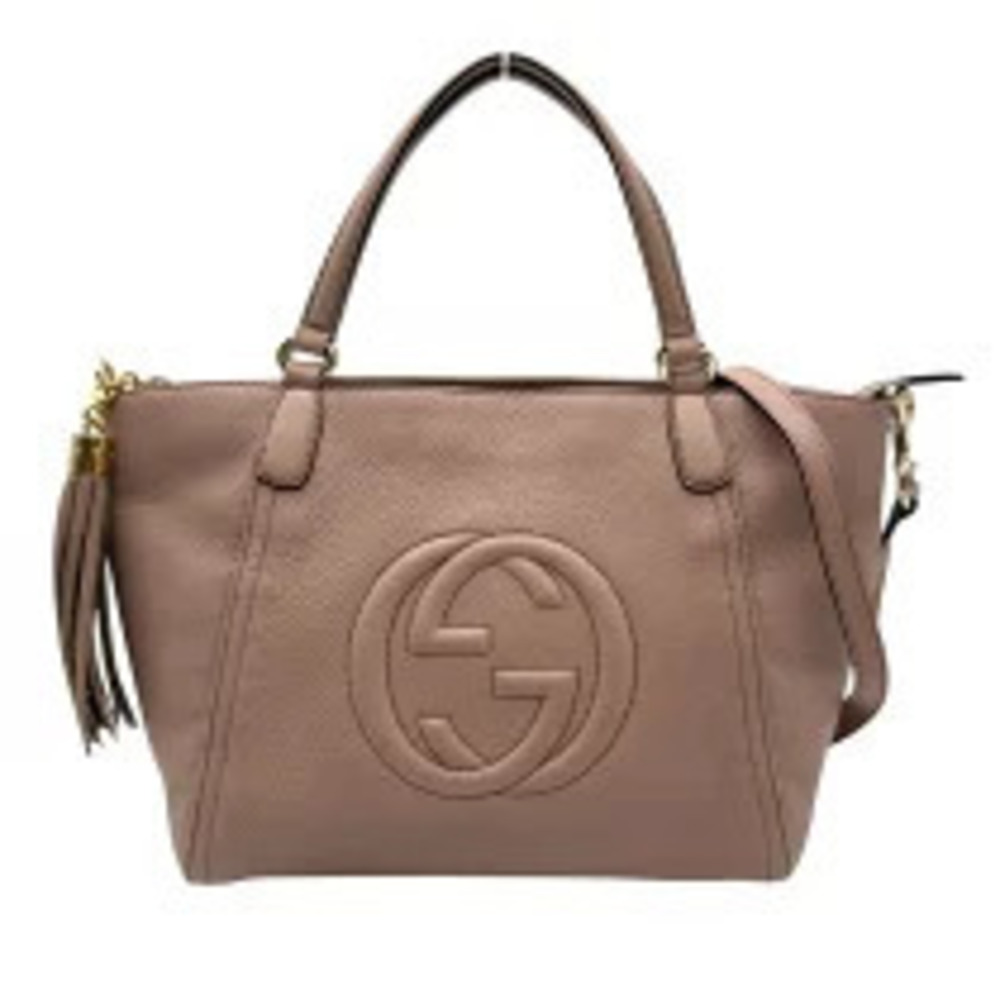 Gucci Soho Tote Bag Leather Pink